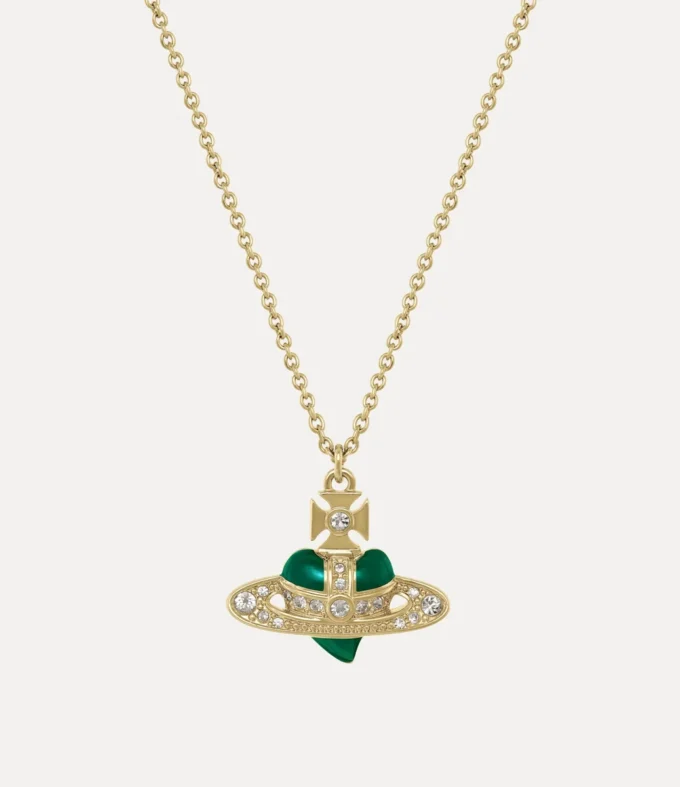 New Diamante Heart Pendant Necklace